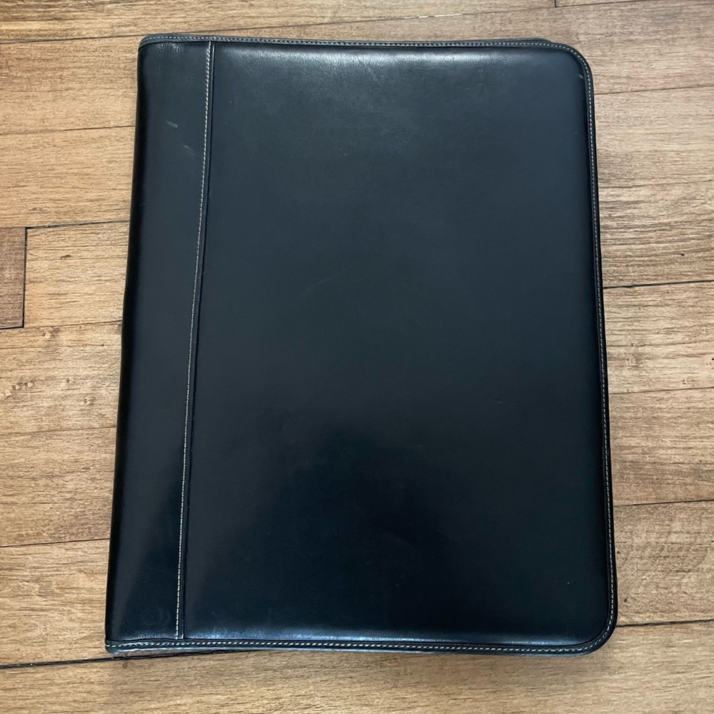 Genuine Leather Coach - Black Letter Size Notepad Portfolio Planner